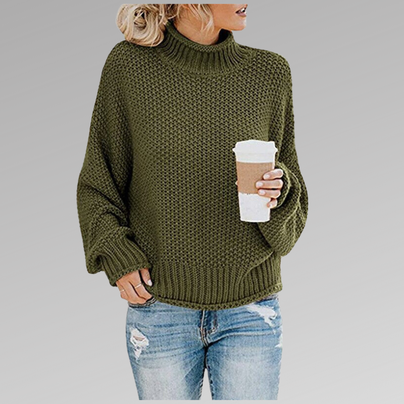 Pull Tricot Femme Coloré Col Roulé