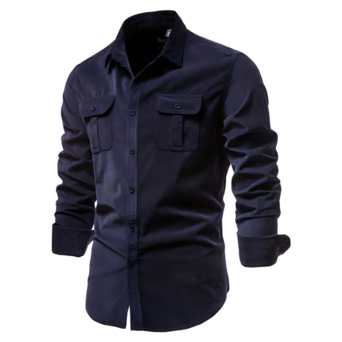 Chemise casual homme manches longues