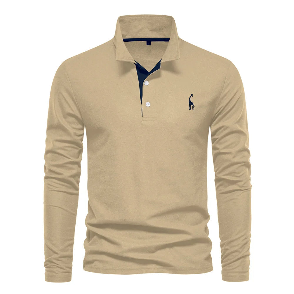 Elegancio™ – Polo Homme Manche Longue Élégance et Confort Durable