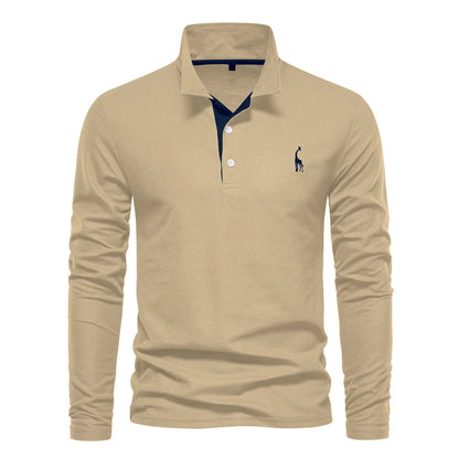 Elegancio™ – Polo Homme Manche Longue Élégance et Confort Durable
