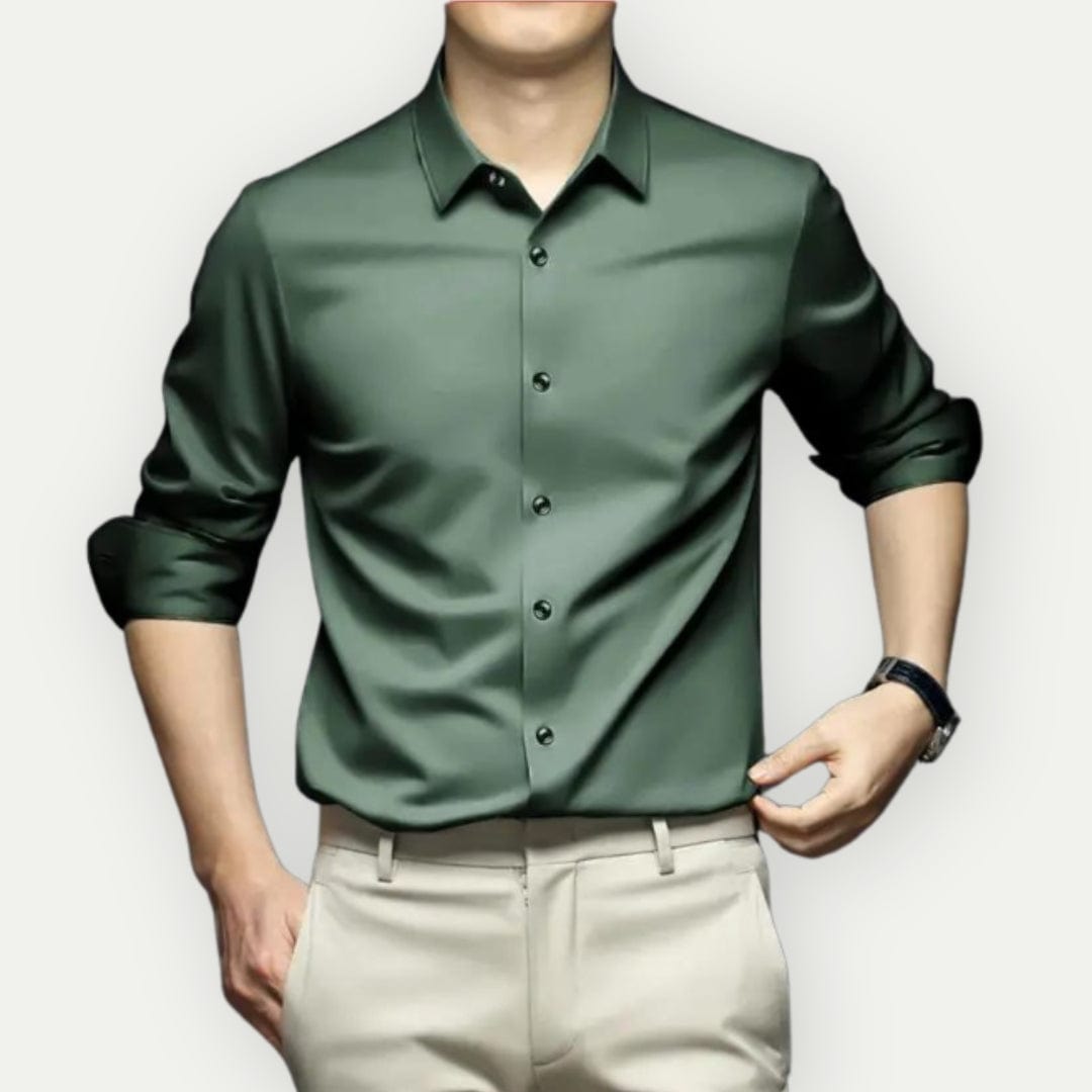 Chemise Homme Élégante Manches Longues Taille Slim