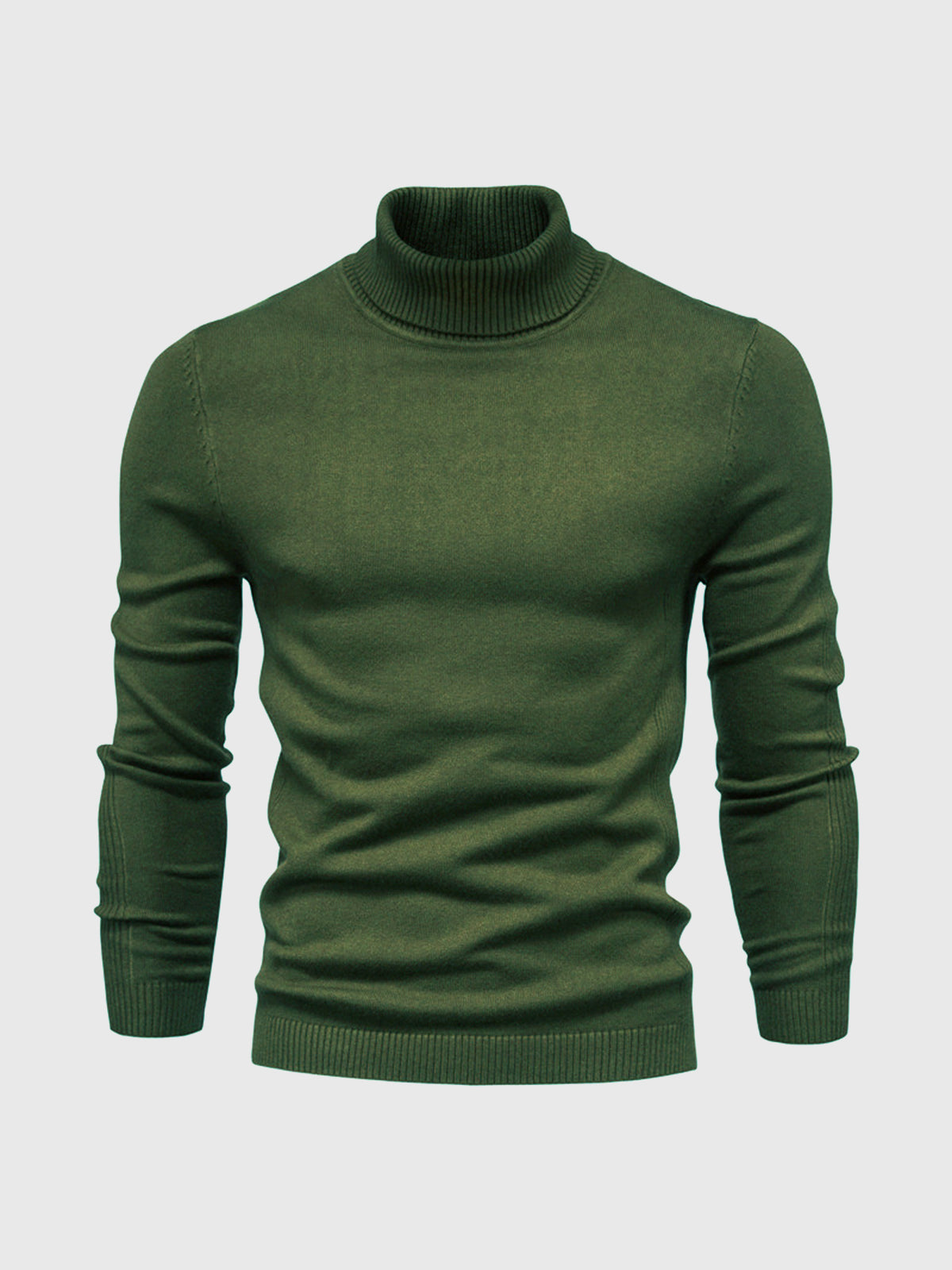 Pull Homme Blanc à Col Roulé Côtelé