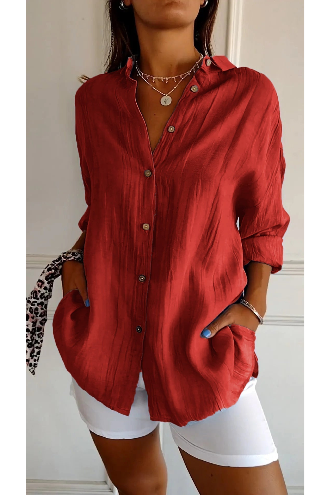 Chemise Élégante Manche Courte Féminine