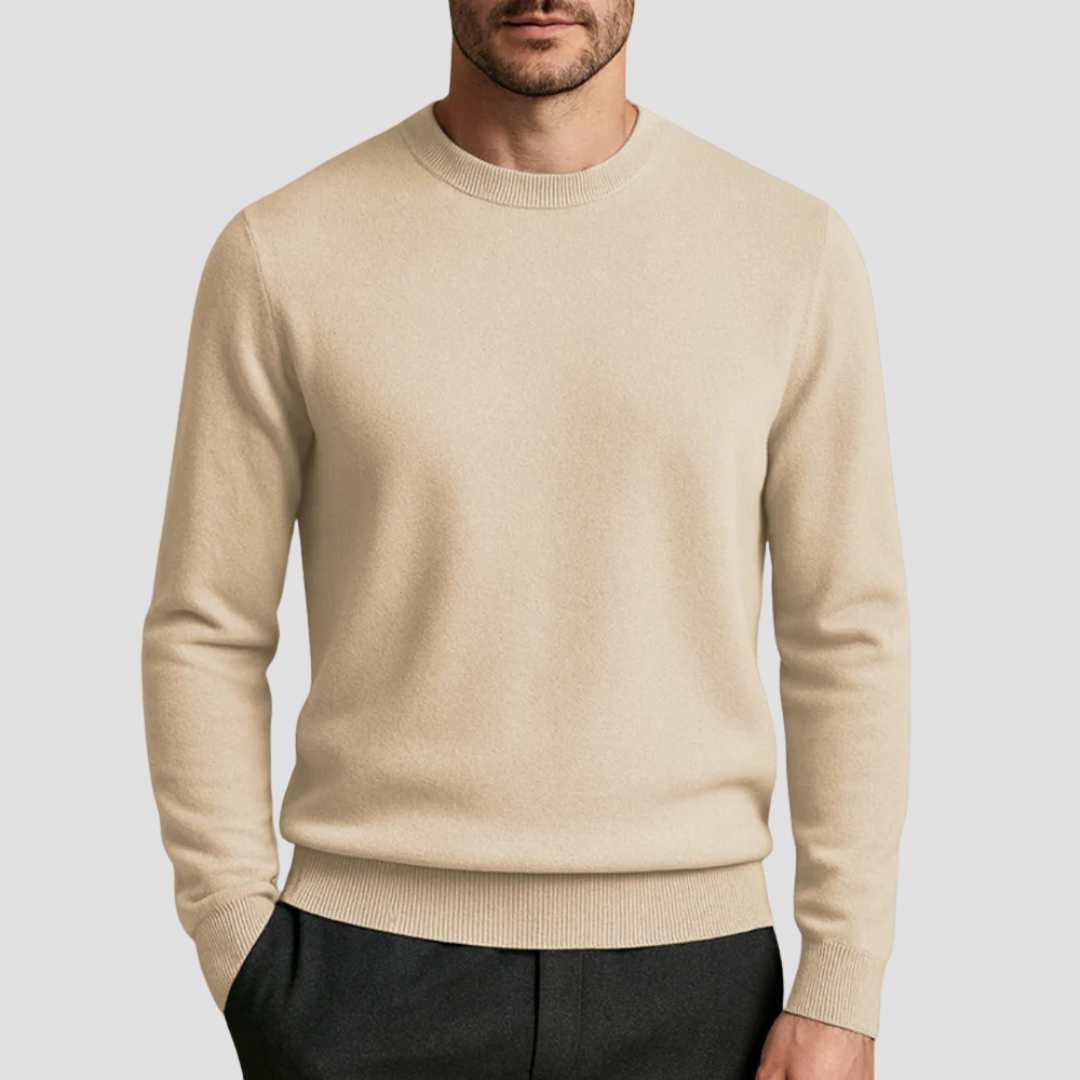 Pull Cachemire Marine Élégant Homme