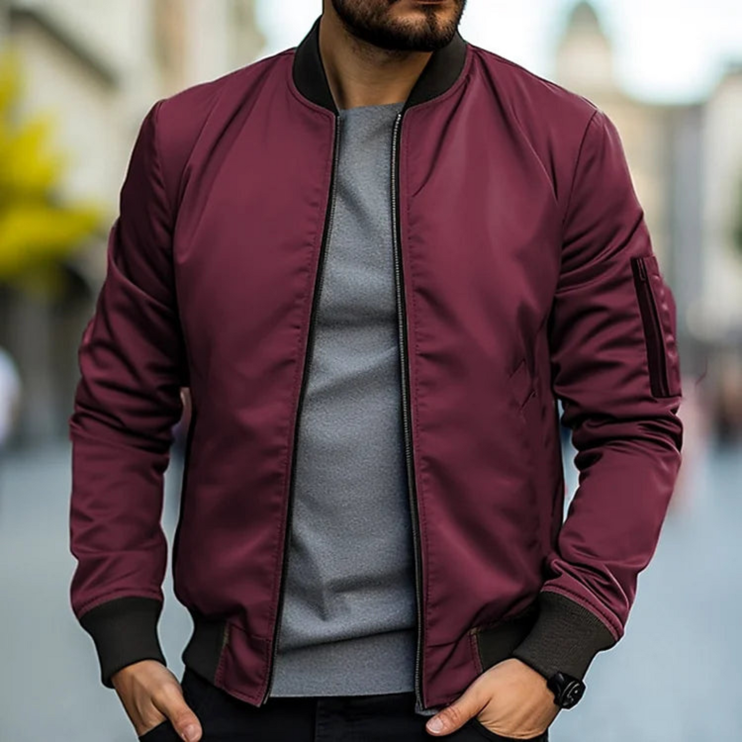 Veste Homme Streetwear Col Montant