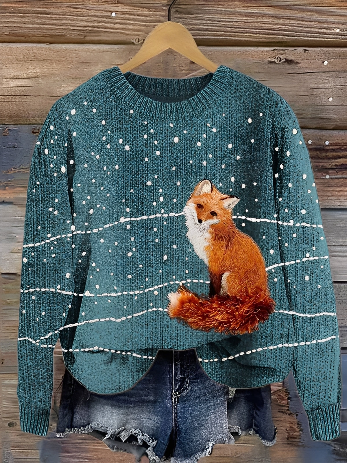 Pull Femme Hiver Douillet Animalier Relaxe