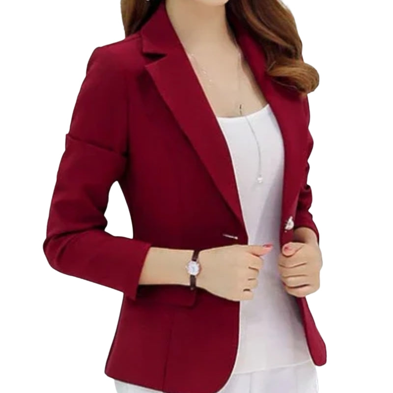 Blazer Chic Manches Longues Fermeture Éclair