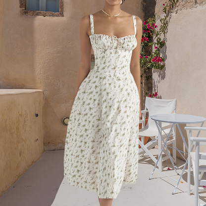 Dentella™ – Robe d'Été Femme Chic avec Détails en Dentelle et Fente Latérale