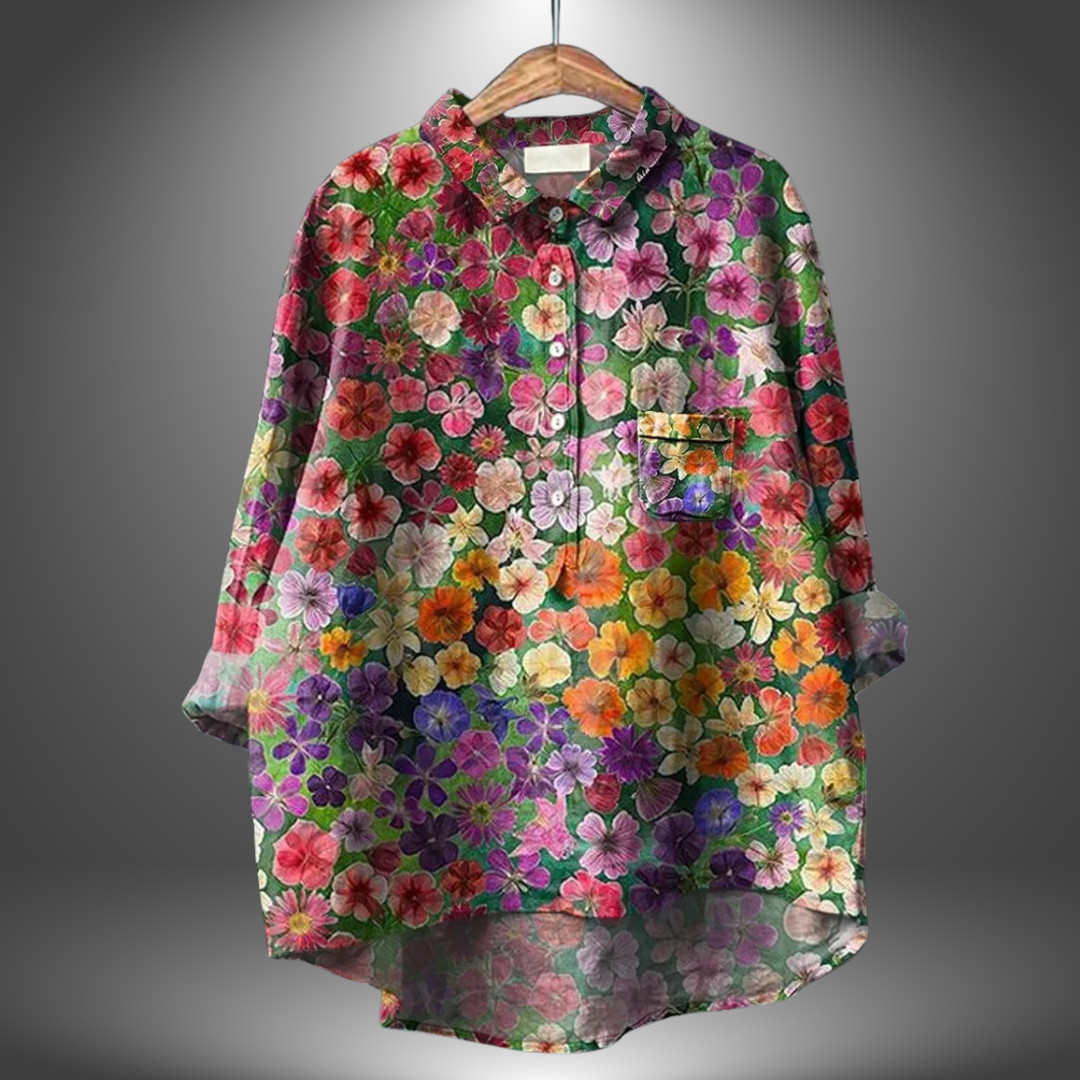 Chemise Florale Élégante Manches Courtes