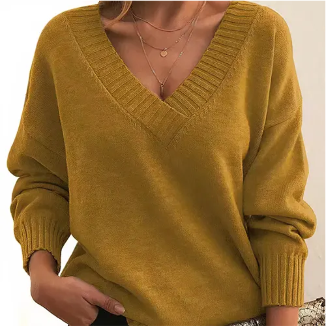 Pull Femme Hiver Col V Décontracté