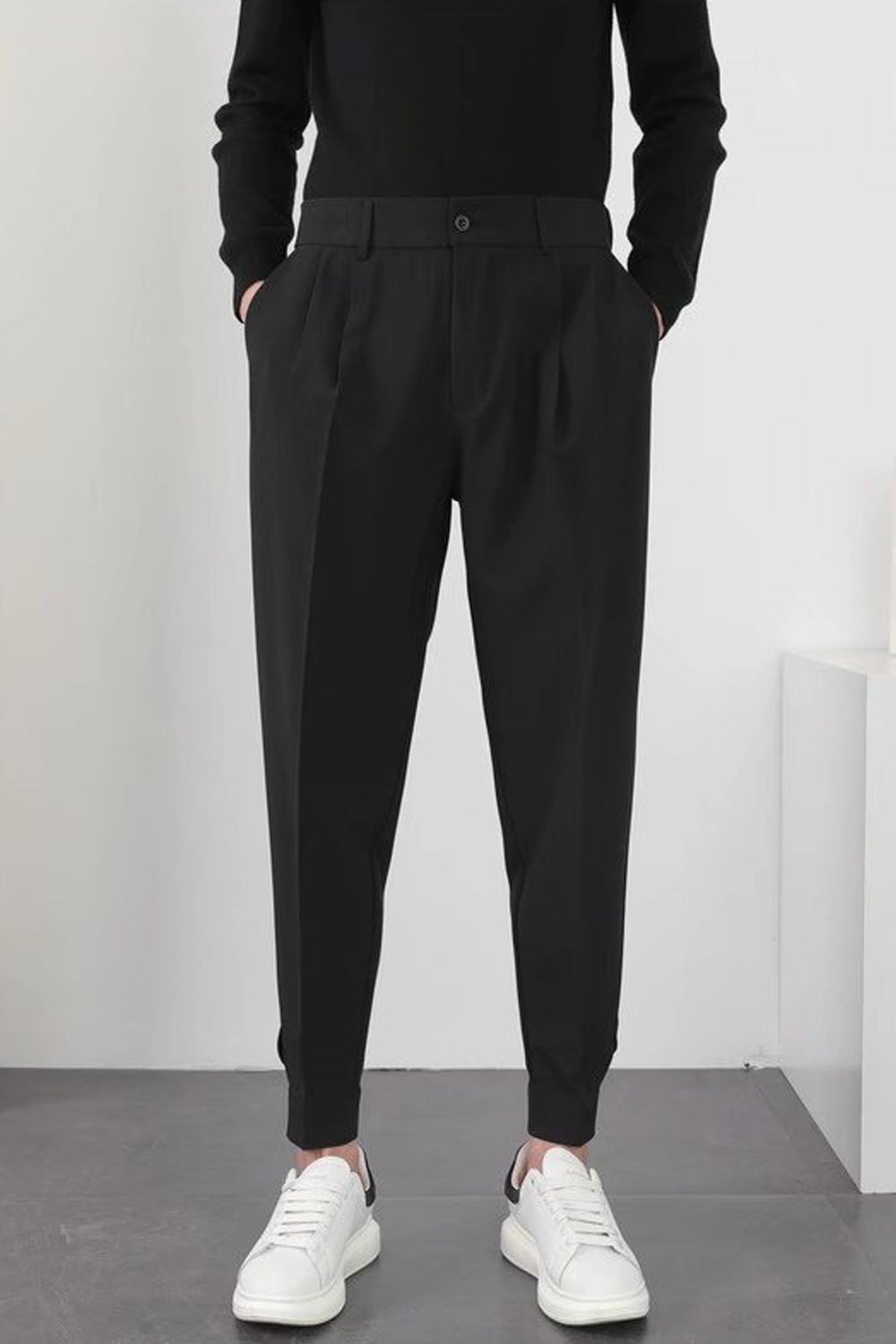 Pantalon Homme Noir Détente Élastique - LuxeStyle