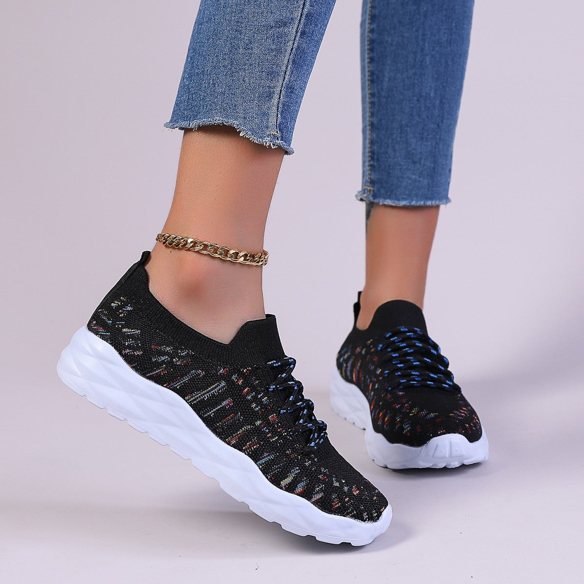 Ballerines Femmes Confort – Chaussures en Dentelle avec Nœuds & Semelle Souple
