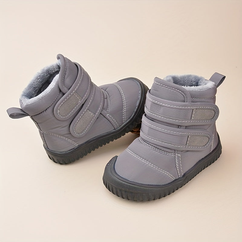 Bottes Enfant Neigeuses Noires Doublées Polaires