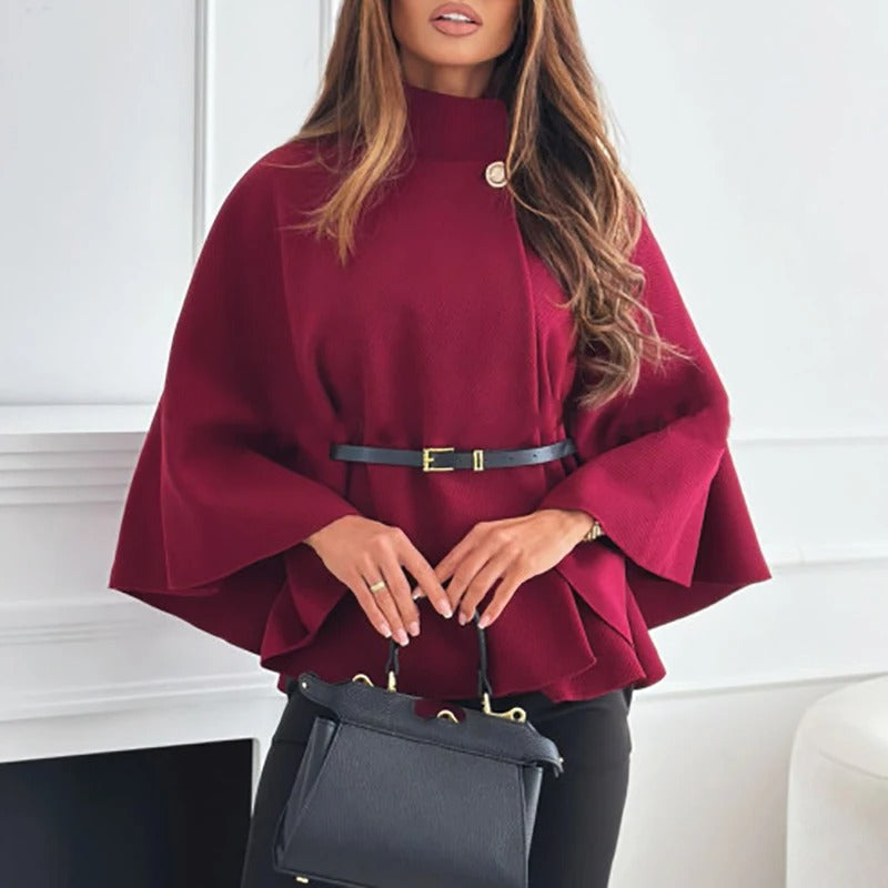 Cape Élégante à Ceinture avec Manches Amples
