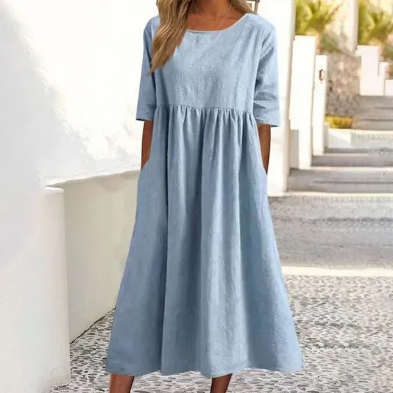 Robe détendue femme taille mi-longue - LuxeStyle