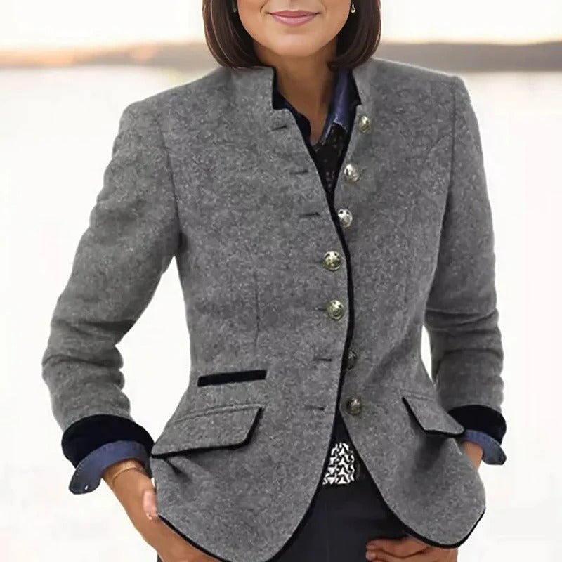 Veste Élégante Manches Longues Boutonnée