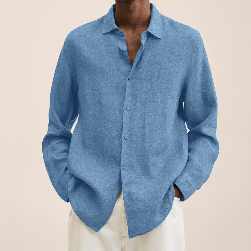 Chemise Homme Lin Fraîche Manches Longues