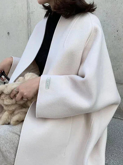 Manteau Femme Hiver Élégant Sans Fermeture