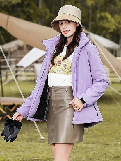 Parka Femme Hiver avec Capuche et Manches Longues