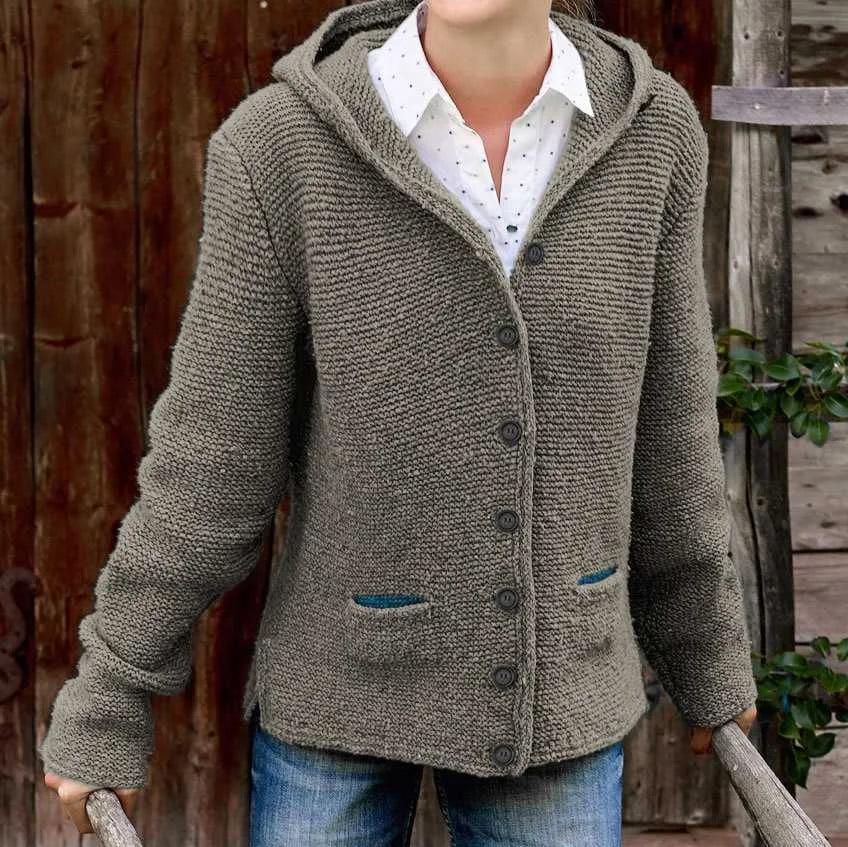 Veste Tricotée Boutons Femme Élégante