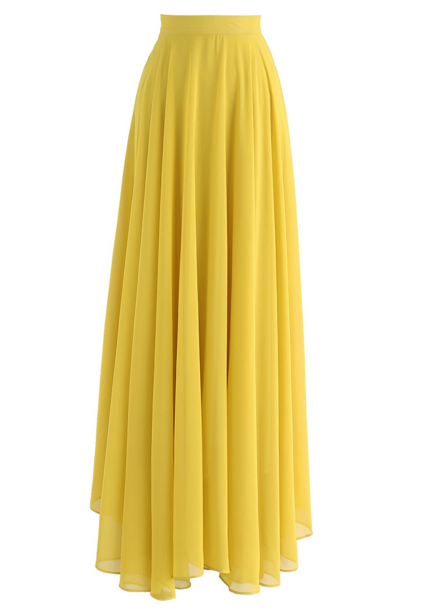 Jupe maxi soleil en voile léger pour femme - LuxeStyle