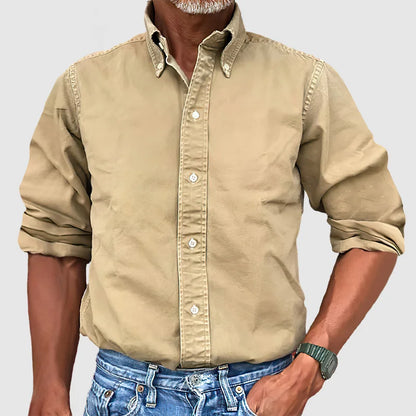 Chemise Homme Marine à Manches Longues Classique Décontractée