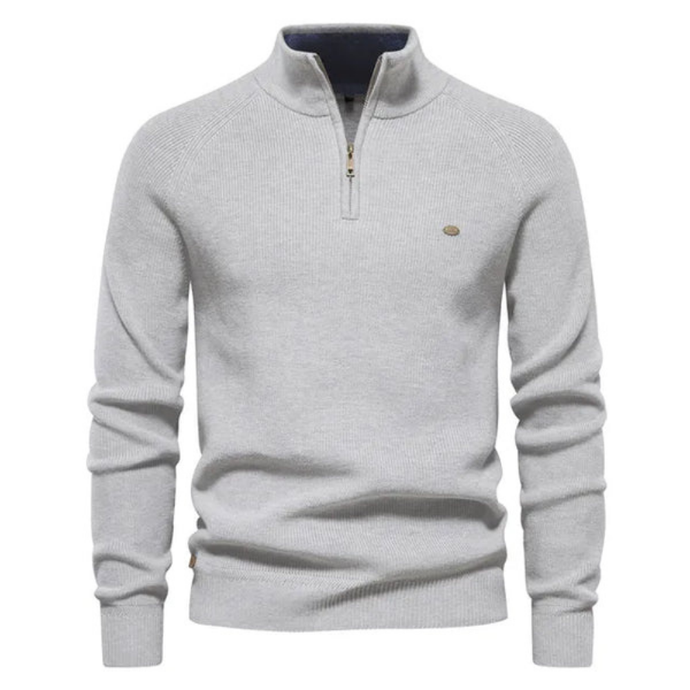 Pull-over homme noir sportif à fermeture éclair