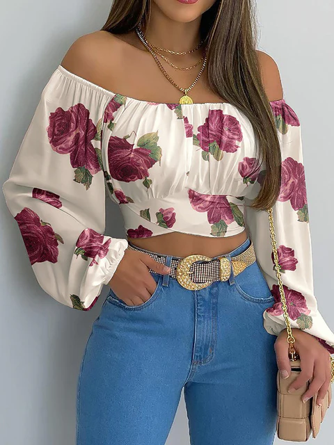Blouse Féminine Élégante Manches Longues Blanc Pur