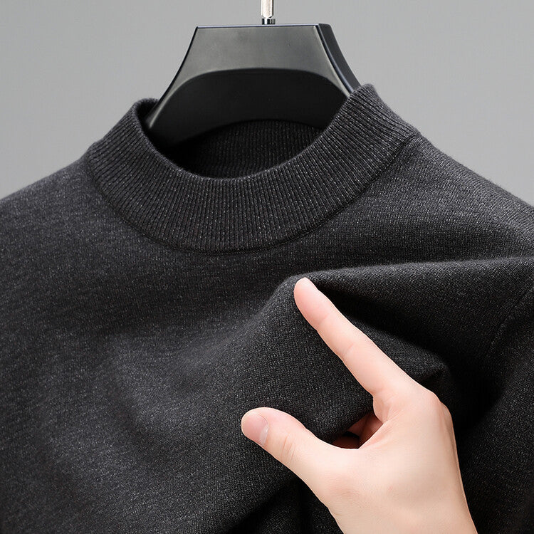 Pull Homme Laine Châle Brun Classique