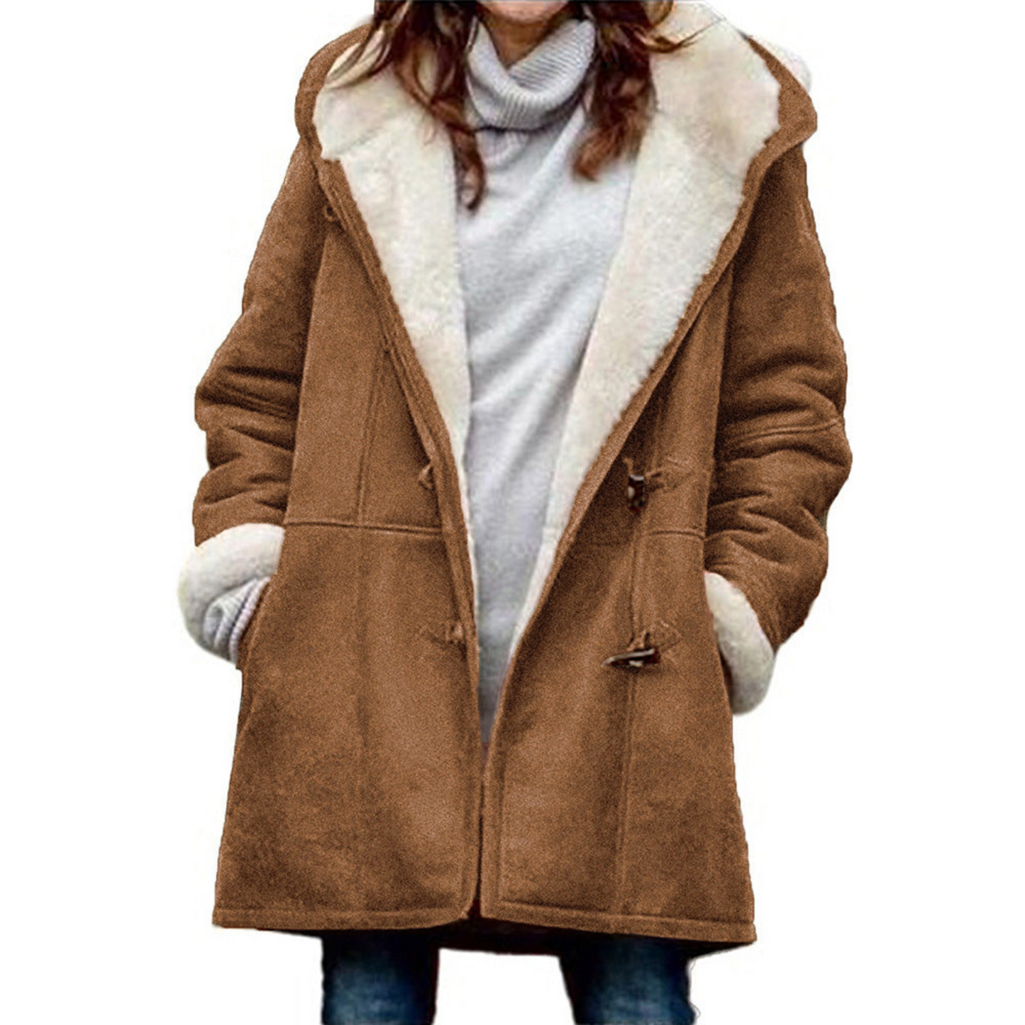 Manteau femme hiver chaud et léger vert foncé
