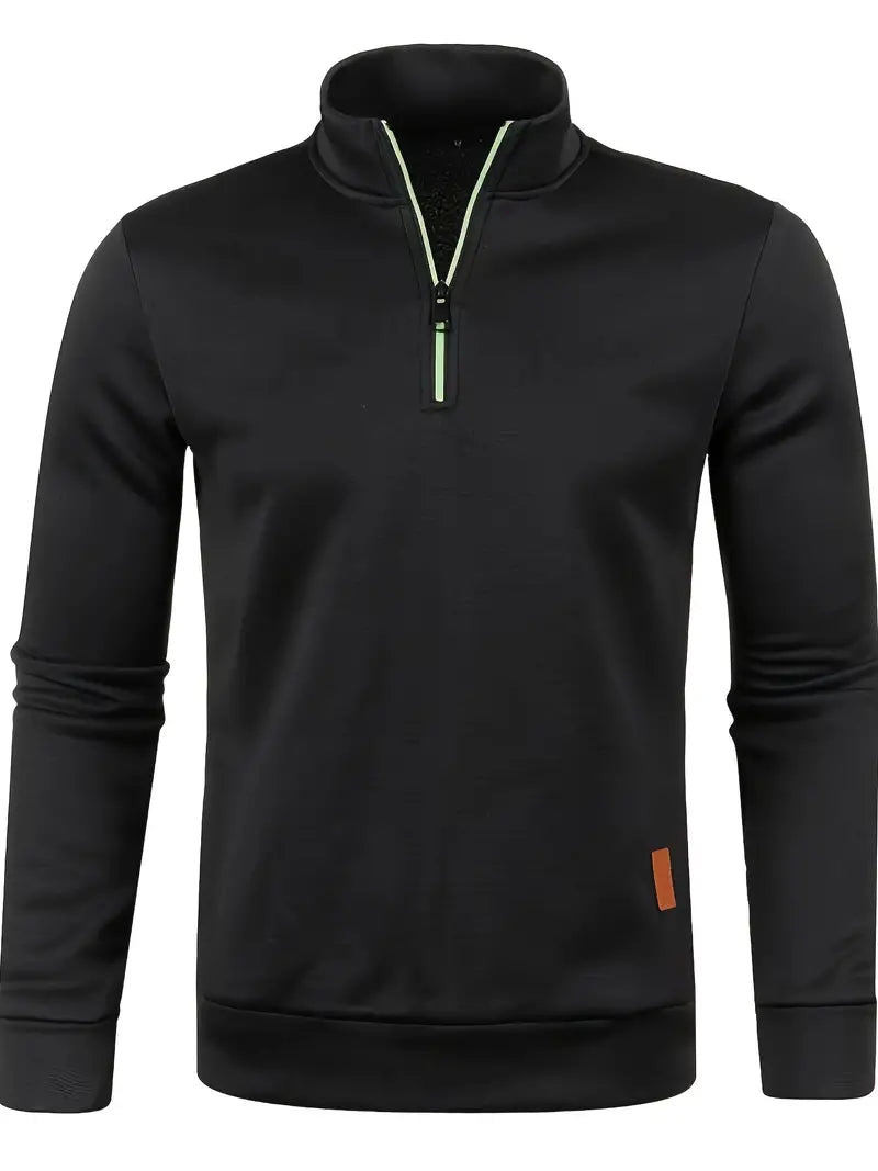 Pull en polaire marine avec fermeture éclair pour homme
