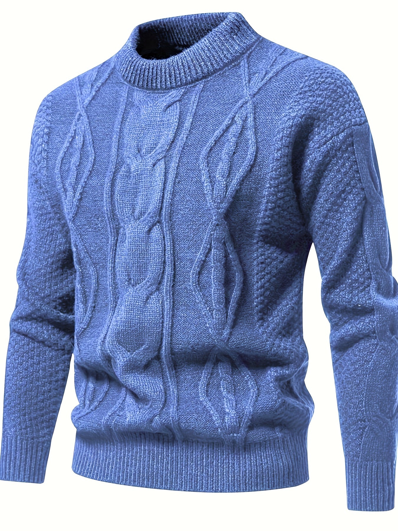 Pull en laine épais Marine pour Homme - LuxeStyle