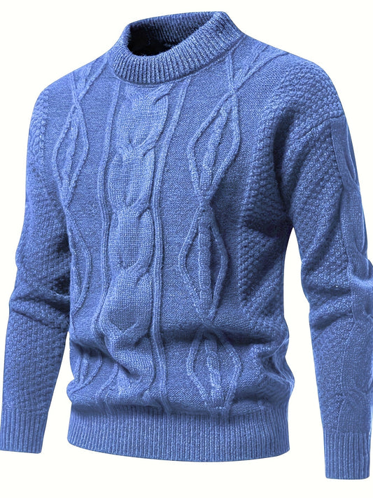 Pull en laine épais Marine pour Homme - LuxeStyle