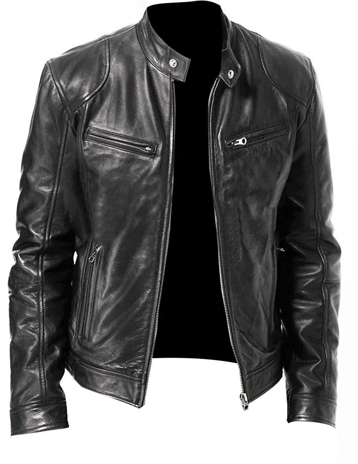 Blouson Cuir Noir Homme Éclair Rapide