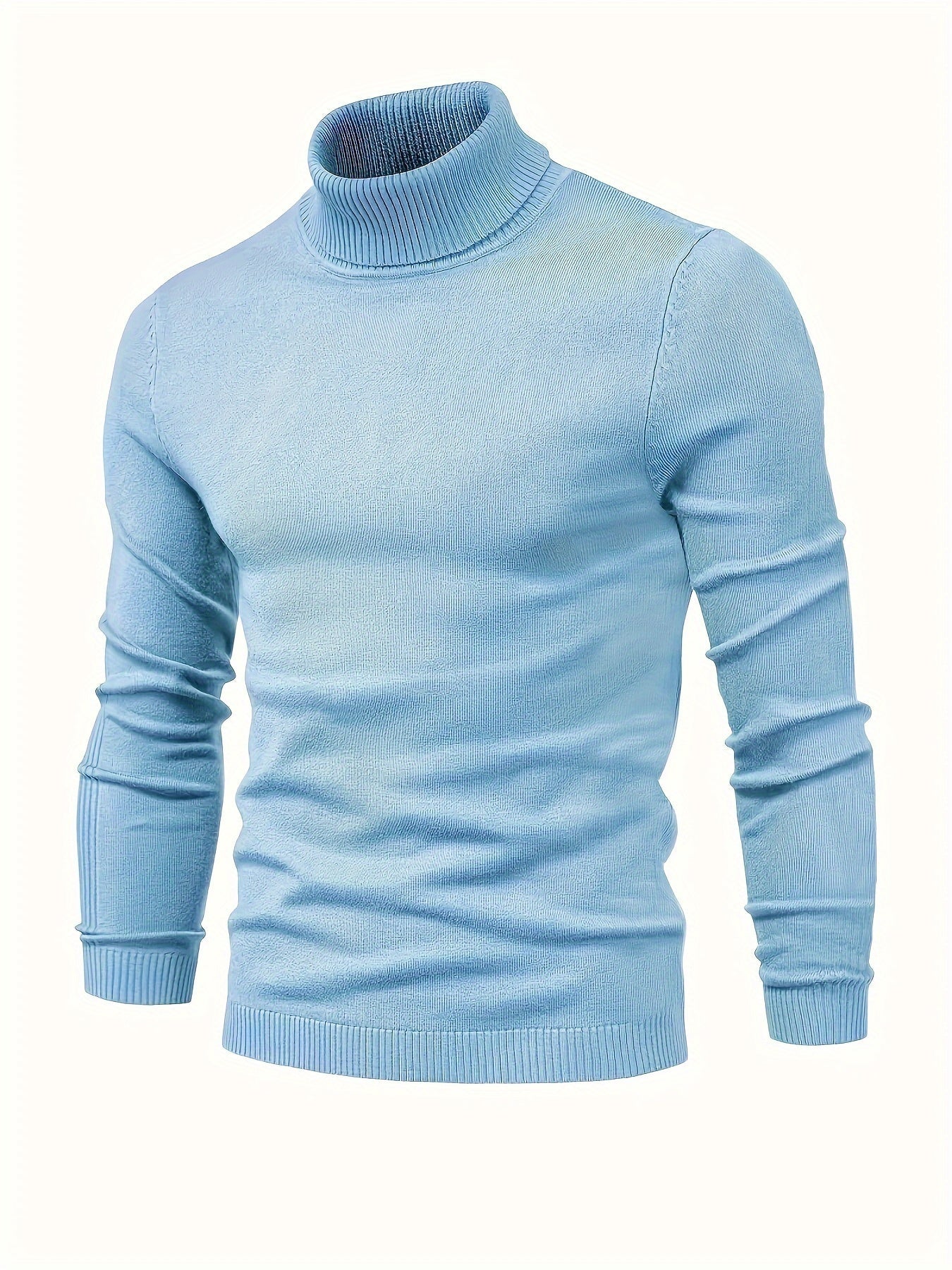 Pull Homme Col Roulé Slim Gris Cachemire