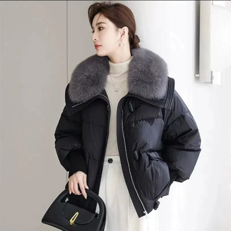 Doudoune Longue Femme Imitation Fourrure Hiver