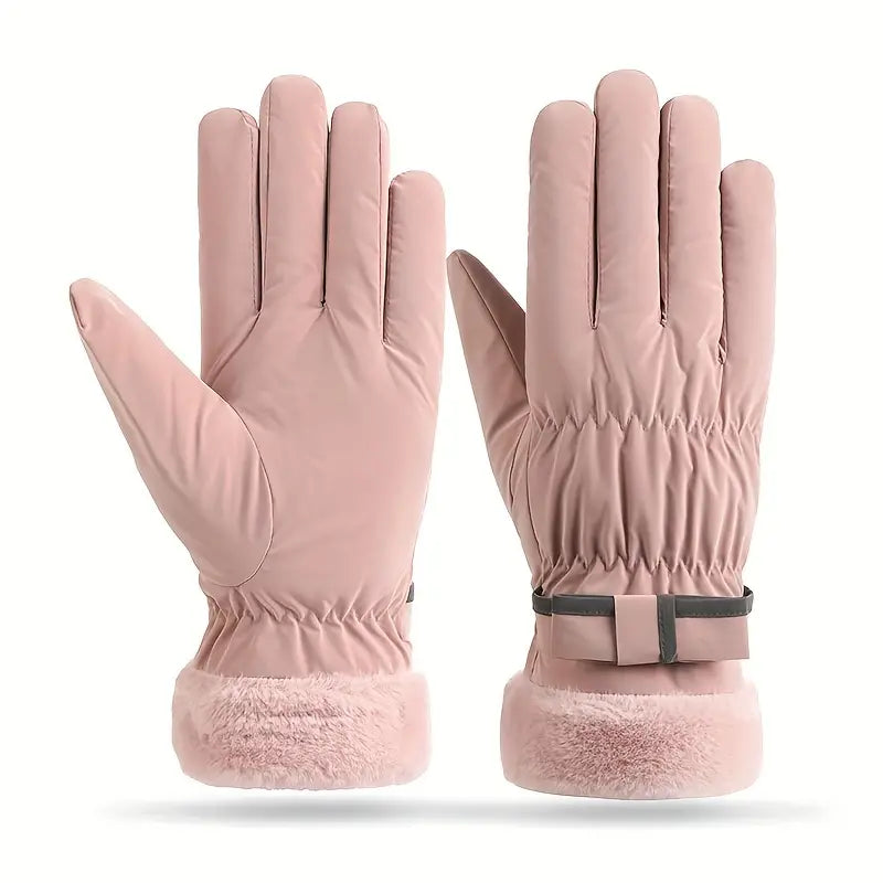 Gants Hiver Douillets avec Nœud et Écran Tactile pour Femme - LuxeStyle