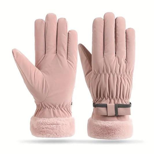 Gants Hiver Douillets avec Nœud et Écran Tactile pour Femme - LuxeStyle