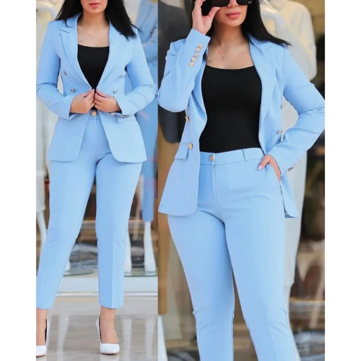 Costume Femme Élégant Taille Slim
