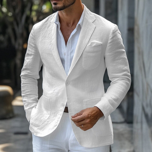Veste Homme Lin Clair Raffinée pour Bureau - LuxeStyle