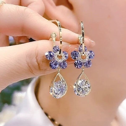 Boucles D'Oreilles Fleur en Cristal Élégantes pour Femme - LuxeStyle