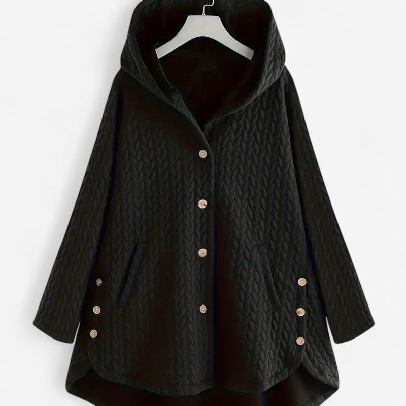 Veste mi-longue décontractée avec capuche et poches pratiques