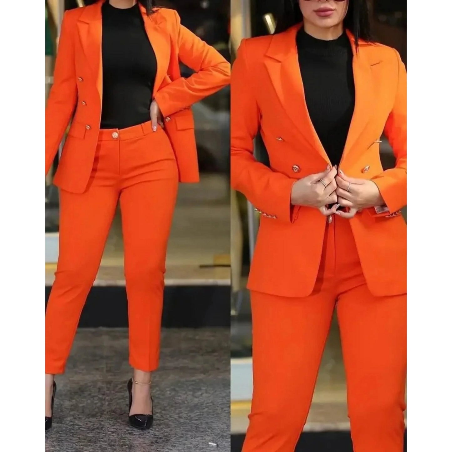 Costume Femme Élégant Taille Slim