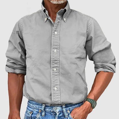 Chemise Homme Marine à Manches Longues Classique Décontractée
