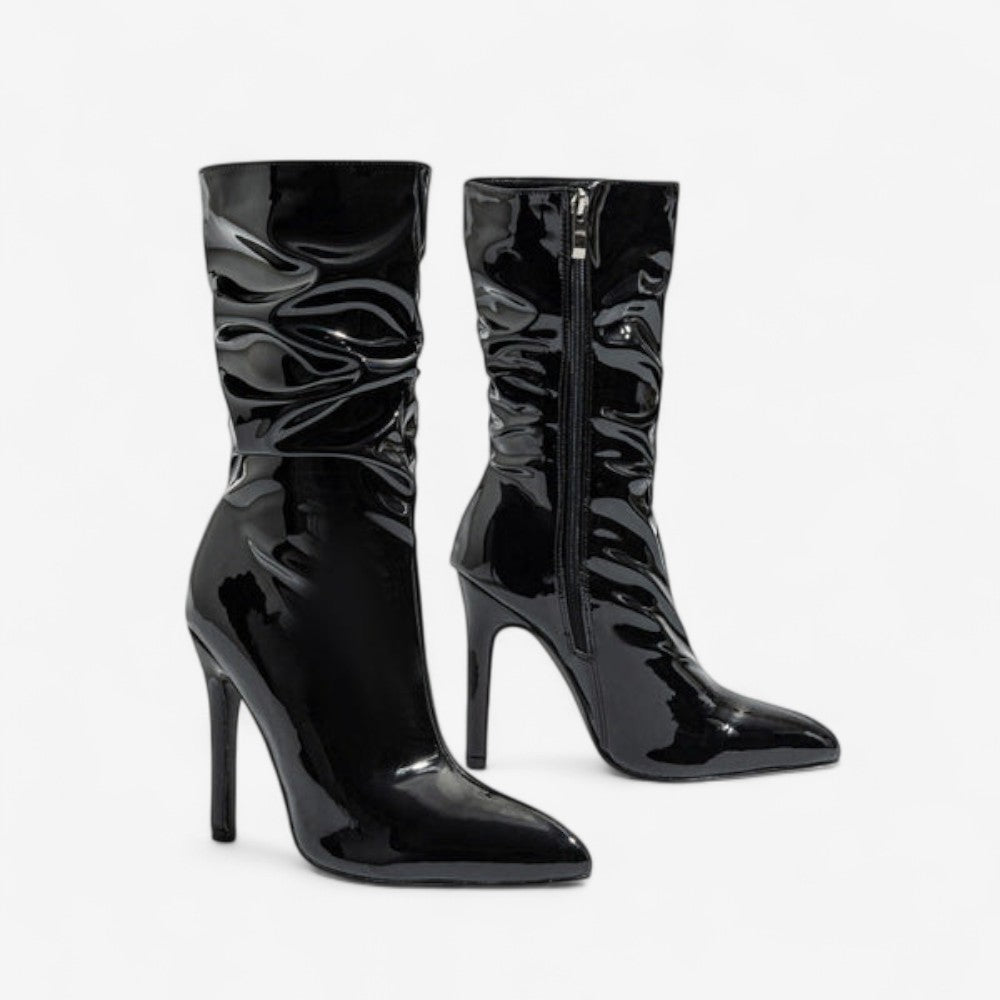 Bottines Chic à Talon Élevé avec Fermeture Éclair