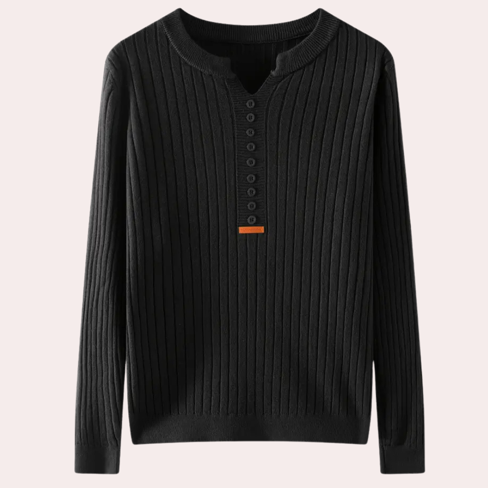 COLLEEN - Pull Élégant à Col V avec Boutons pour Femmes