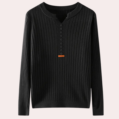 COLLEEN - Pull Élégant à Col V avec Boutons pour Femmes