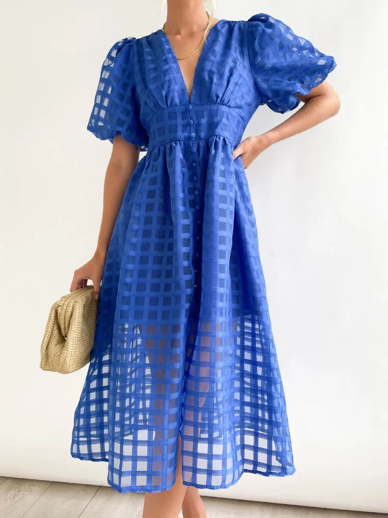 Robe Femme Élégante à Carreaux Colorés