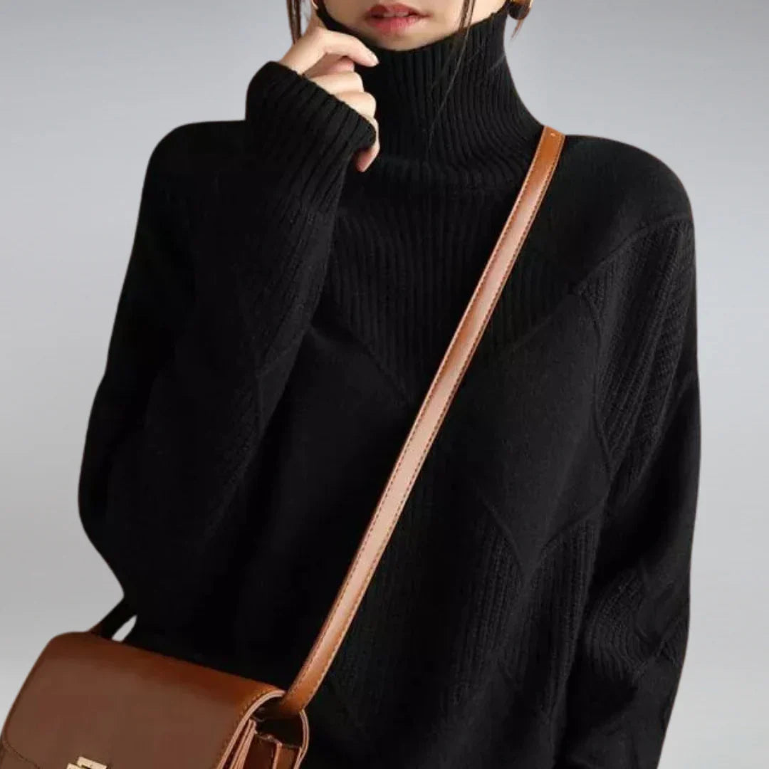 Pull Femme Col Roulé Chic Manches Longues