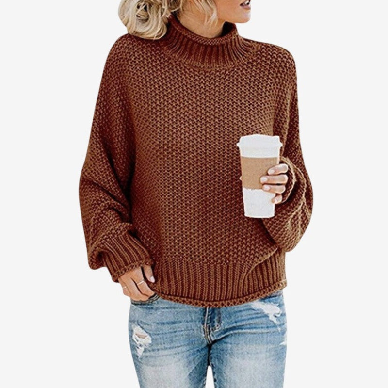 Pull Col Roulé Femme Confortable